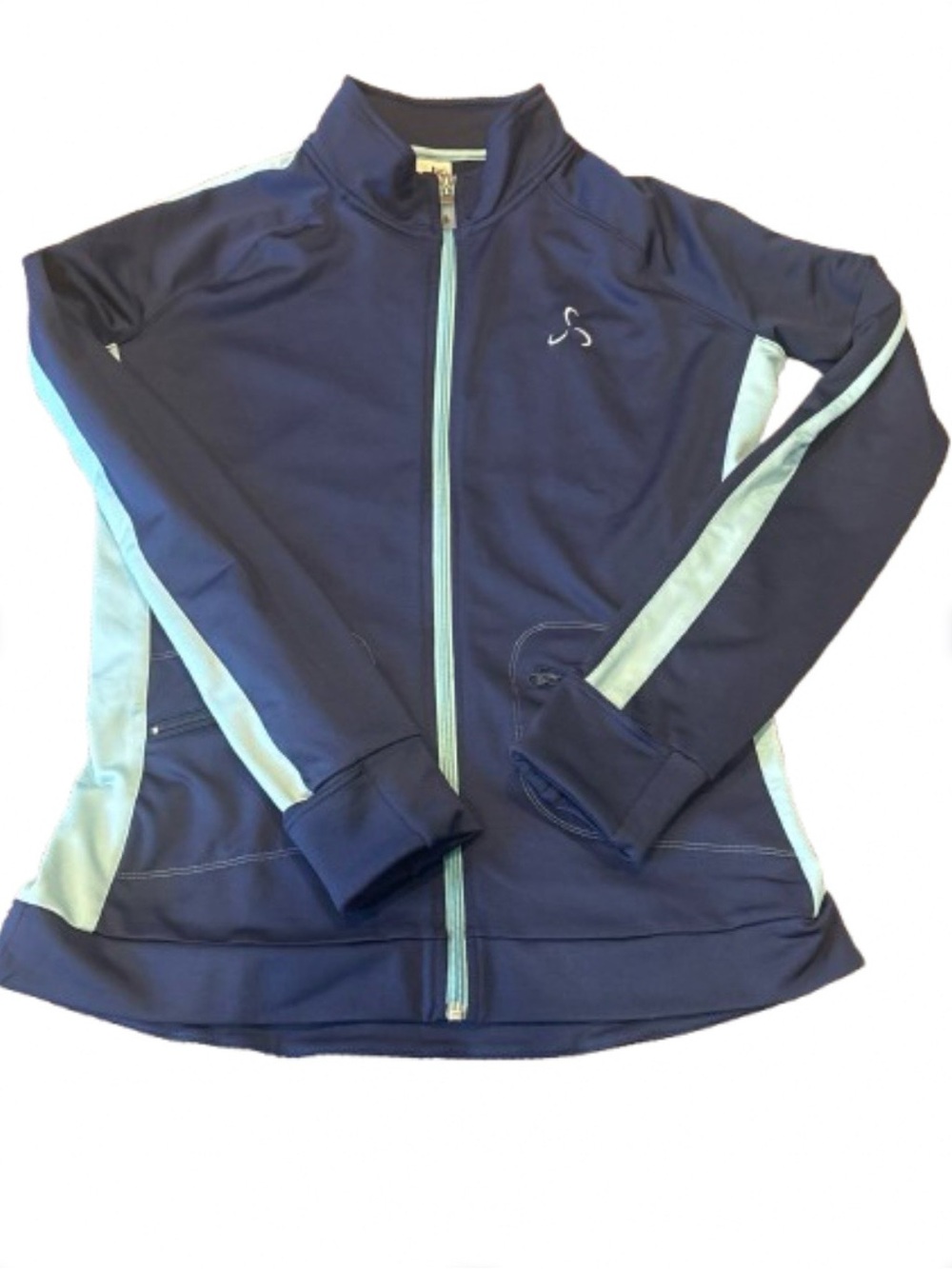 ALO Cool Fit Navy & Light Blue Zip-Up Athletic Jacket Size XL